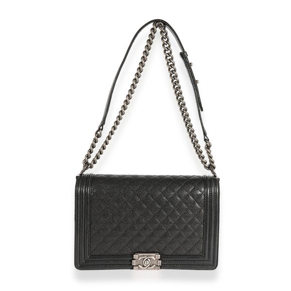 Chanel Black Quilted Caviar Medium Boy Bag - Picture 4 of 8